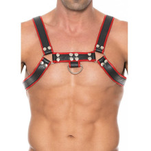 Arnés Ajustable Ouch Chest Bulldog Harness Bonded Leather Rojo