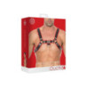 Arnés Ajustable Ouch Chest Bulldog Harness Bonded Leather Rojo