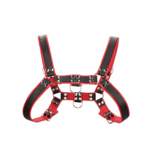 Arnés Ajustable Ouch Chest Bulldog Harness Bonded Leather Rojo