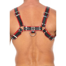 Arnés Ajustable Ouch Chest Bulldog Harness Bonded Leather Rojo