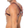 Arnés Ajustable Ouch Chest Bulldog Harness Bonded Leather Rojo