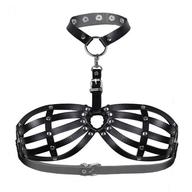 Arnés BDSM Polipiel Bikini Negro