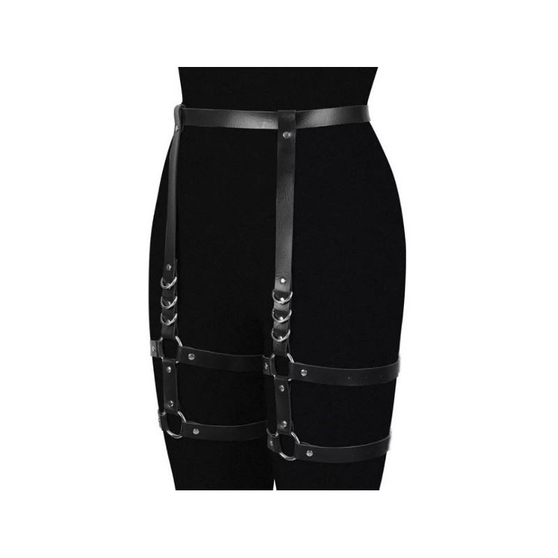 Arnés BDSM Polipiel Cintura Y Piernas 62064 Negro