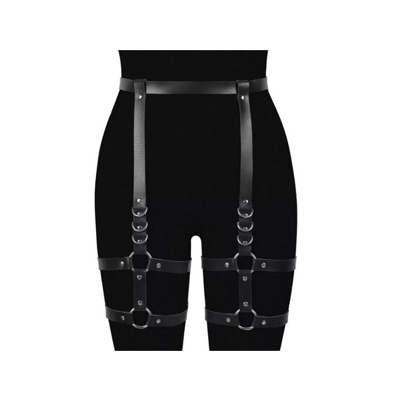 Arnés BDSM Polipiel Cintura Y Piernas 62064 Negro
