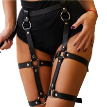 Arnés BDSM Polipiel Cintura Y Piernas 62065 Negro