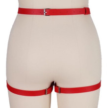 Arnés BDSM Polipiel Liguero Con anillas Rojo