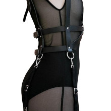 Arnés BDSM Polipiel Para Torso Con Ligueros