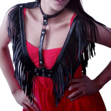 Arnés BDSM Polipiel Pecho Y Hombros Con Flecos 62044
