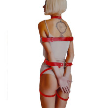 Arnés BDSM Polipiel Sistema De Restricción Rojo
