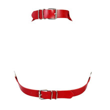 Arnés BDSM Polipiel Sujetador Con Cadenas Rojo