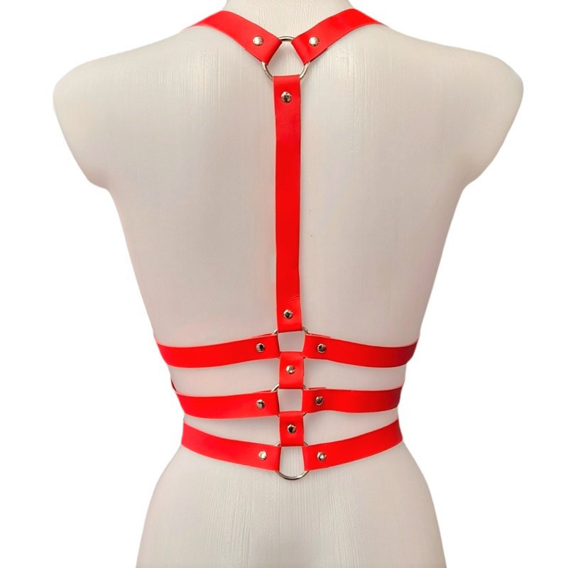 Arnés BDSM Polipiel Torso 62034 Rojo