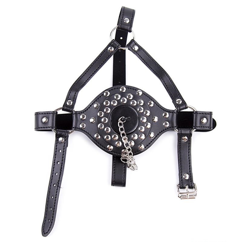 Arnés Facial Tapón Bucal Con Cadena BDSM Line