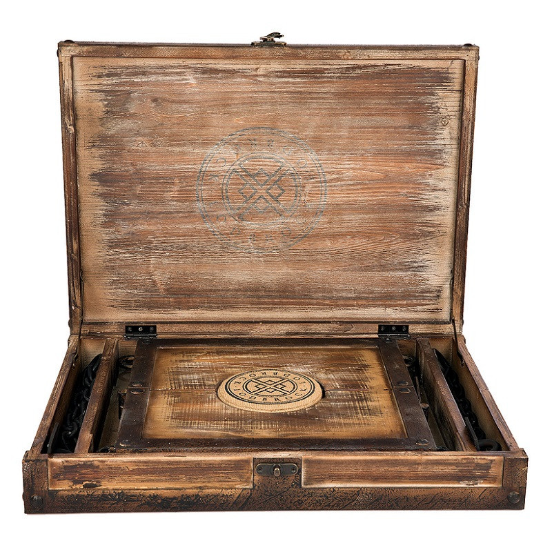 Amarre de Madera Para Cabeza Con Cadenas Set Picota