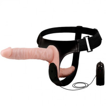 Arnés Femenino Doble Con Vibración Ultra Passionate Beis