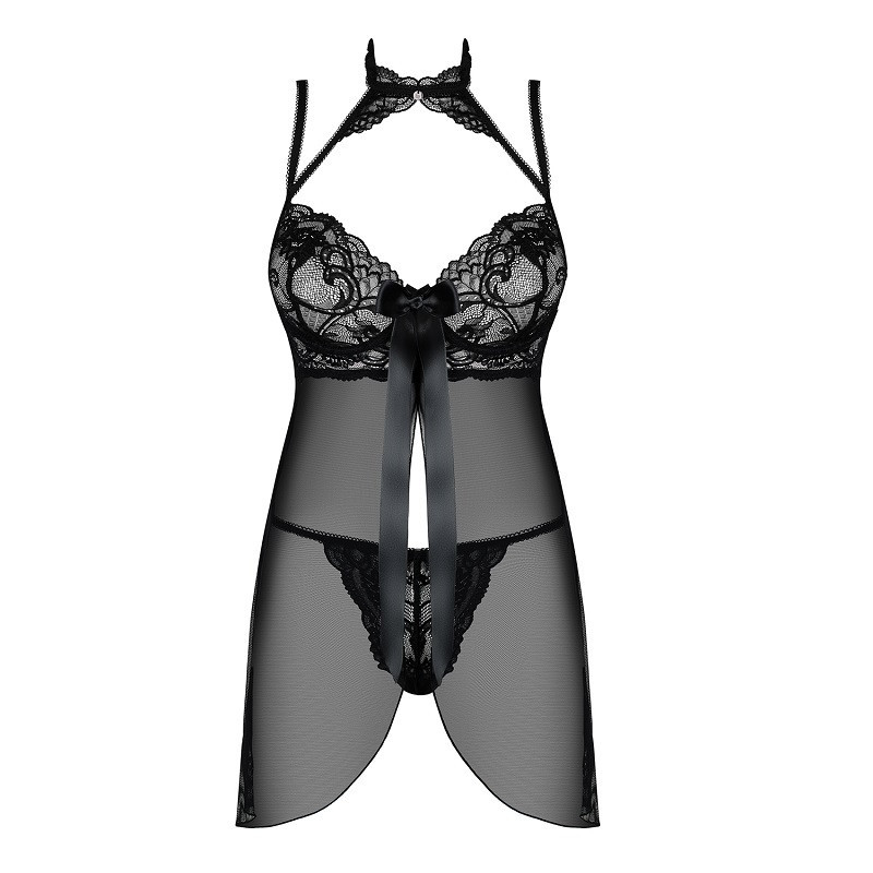 Babydoll De Obsessive Choker y Tanga Elizenes