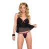 Babydoll Exposed Negro B430 Tanga