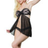 Babydoll Queen Lingerie Negro Con Tanga