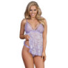Babydoll Y Tanga De Exposed Lavender Lace