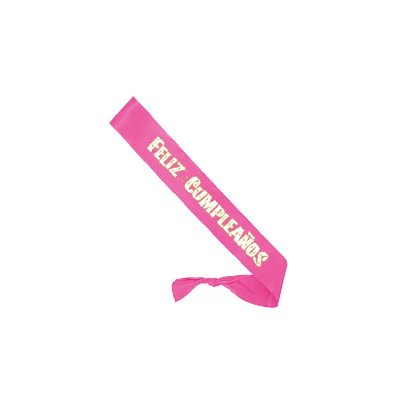 Banda  Feliz Cumpleaños Con Estrellas Rosa