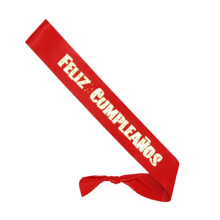 Banda Feliz Cumpleaños Con Estrellas Roja