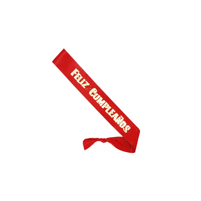 Banda Feliz Cumpleaños Con Estrellas Roja