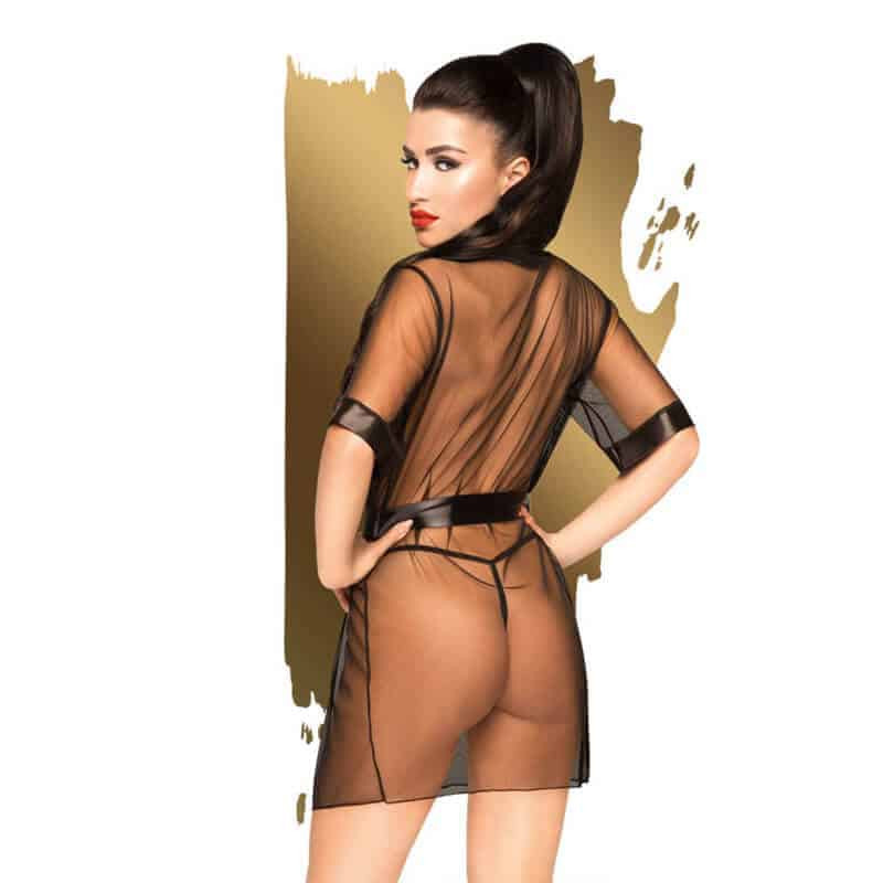 Bata Corta De Penthouse Midnight Mirage Negra