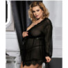 Bata Corta Sexy Lingerie Negro R80182