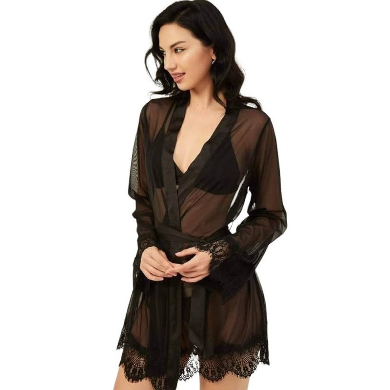 Bata Y Conjunto Sujetador Y Tanga Luxury Collection HF308 Negro