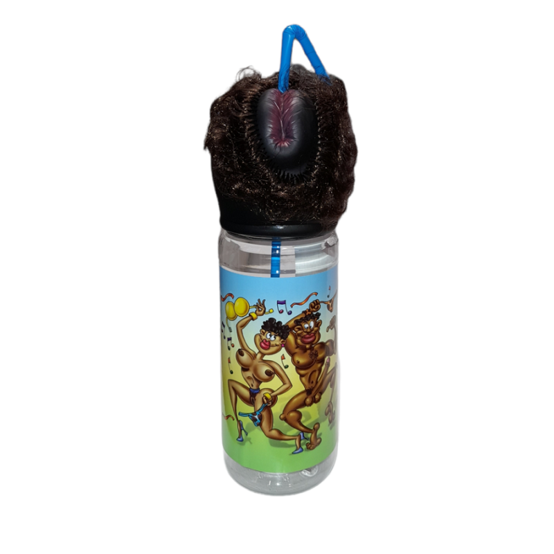 Biberón Vulva Con Pelo Negra Dedicatorias 750 ml