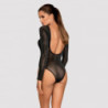 Body de Obsessive Manga larga Negro Brillos B123