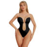 Body Tanga Negro Tiras Transparentes