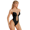 Body Tanga Negro Tiras Transparentes
