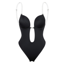 Body Tanga Negro Tiras Transparentes