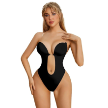 Body Tanga Negro Tiras Transparentes