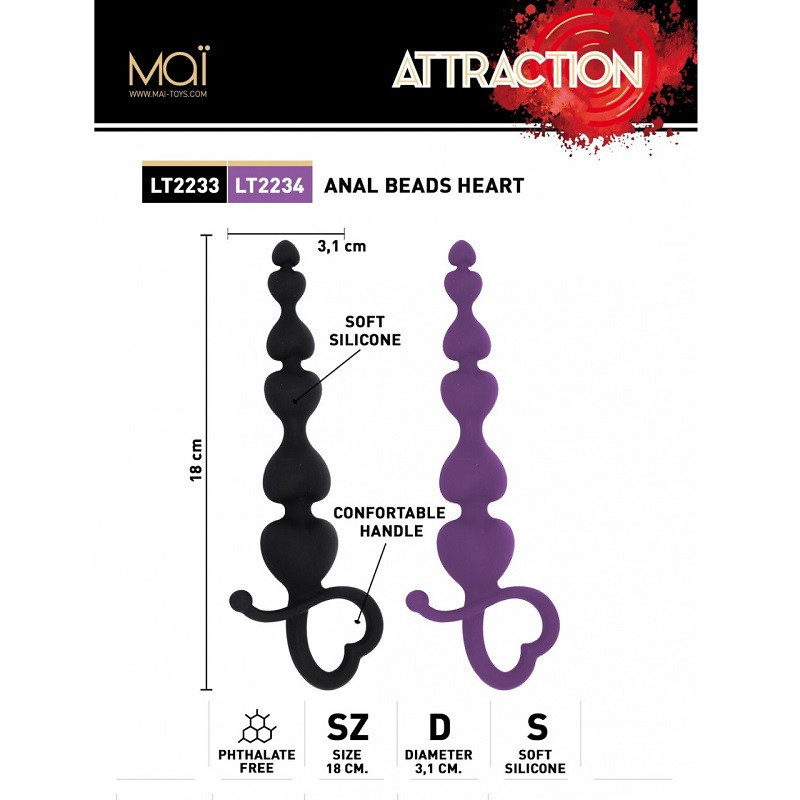 Bolas Anales Tira Corazón Mai Nº 79 Silicona Lila