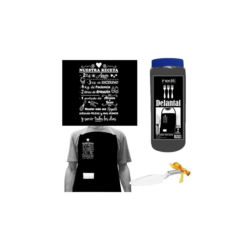 Bote Delantal Receta De Amor Negro
