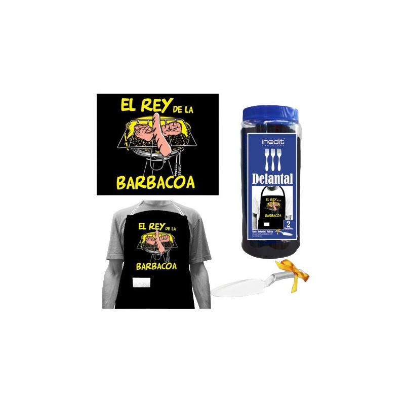 Bote Delantal El Rey De La Barbacoa Negro