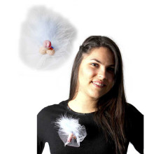 Broche Pene Plumas Azules