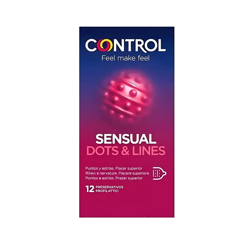 Caja 12 Preservativos Control Sensual Intense Dots