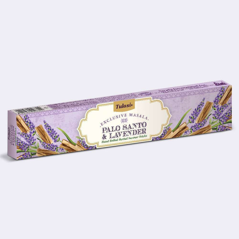 Caja 15 G Incienso Masala Tulasi Palo Santo y Lavanda