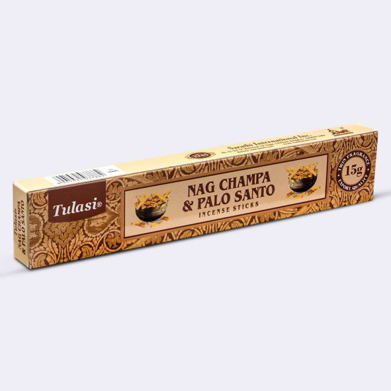 Caja 15 G Incienso Tulasi Nag Champa y Palo Santo