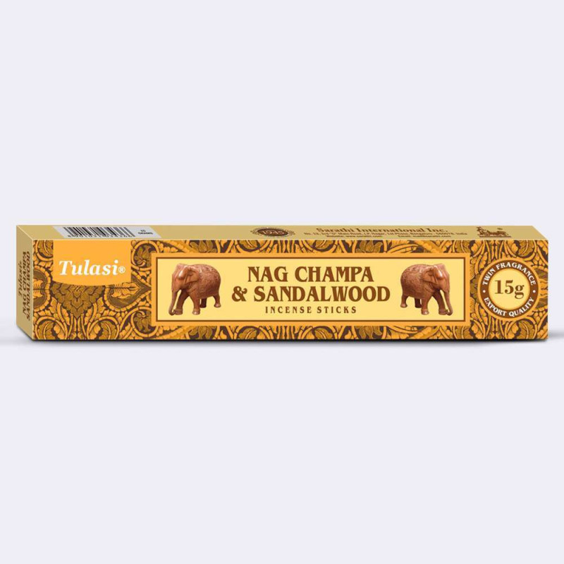 Caja 15 G Incienso Tulasi Nag Champa y Sándalo