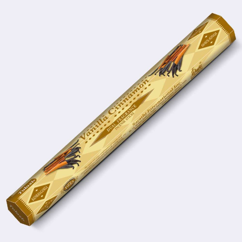 Caja 20 Varillas Incienso Tulasi Dual Vainilla  y Canela
