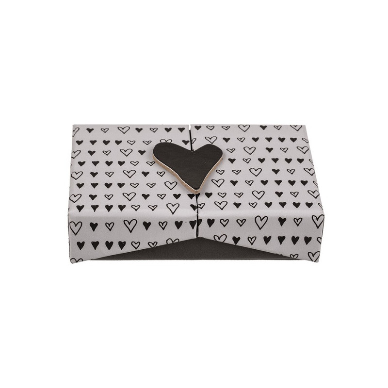 Cajita Sorpresa Corazón Negro y Gris