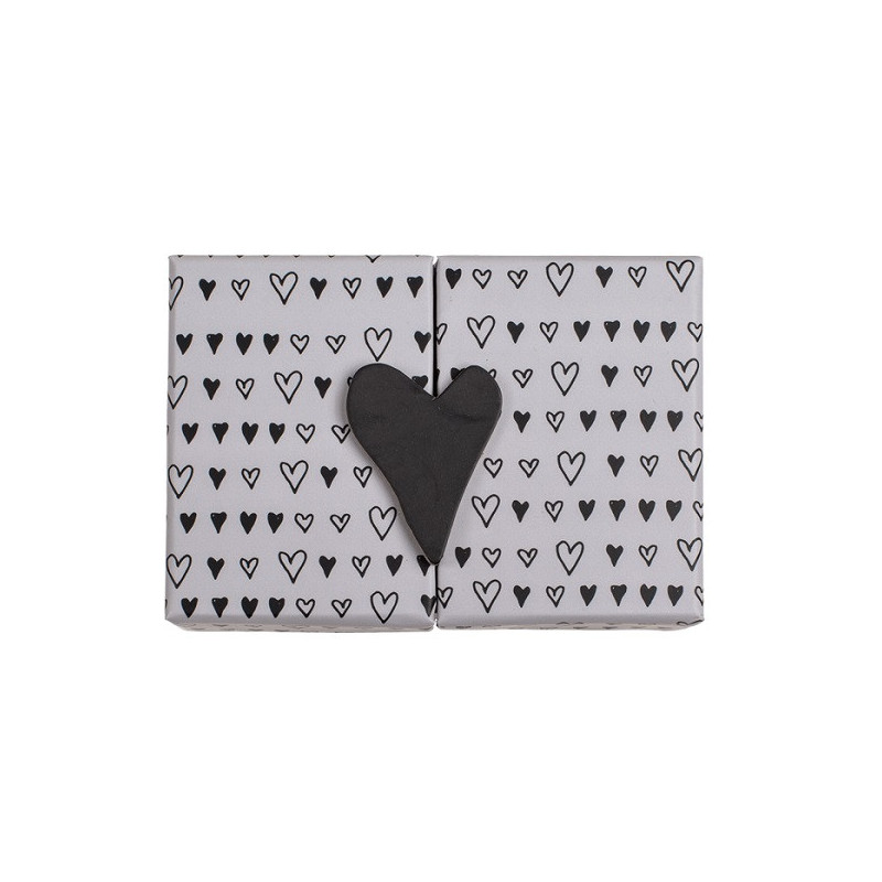 Cajita Sorpresa Corazón Negro y Gris