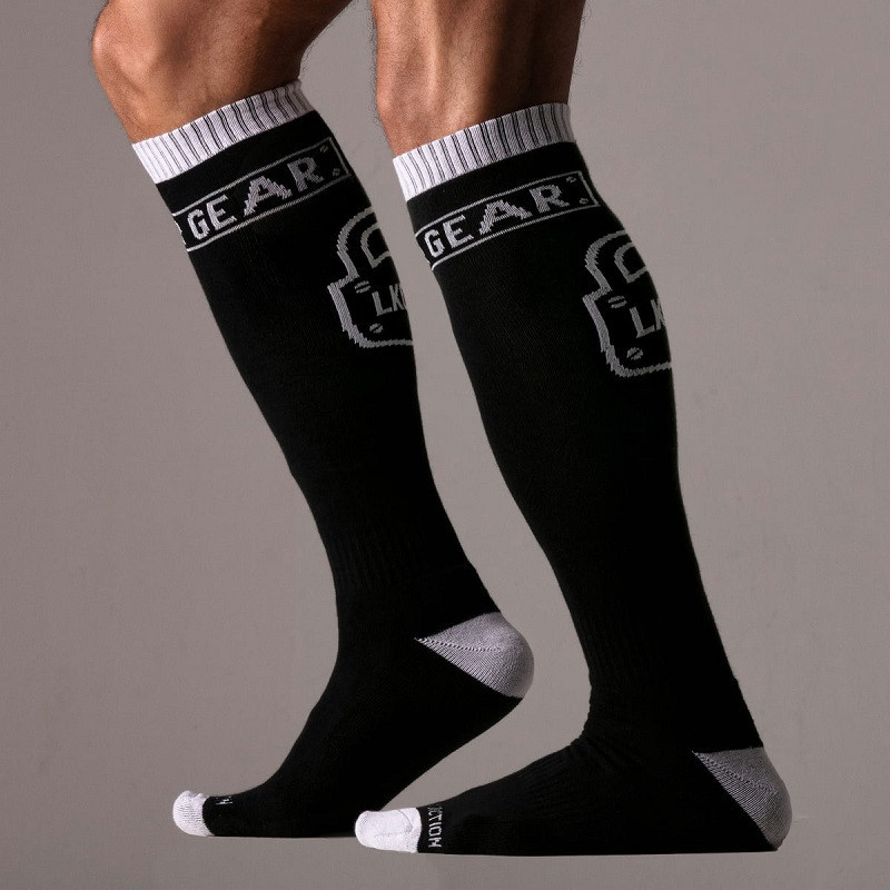 Calcetines Largos Keep Them On Locker Gear Negro Y Blanco