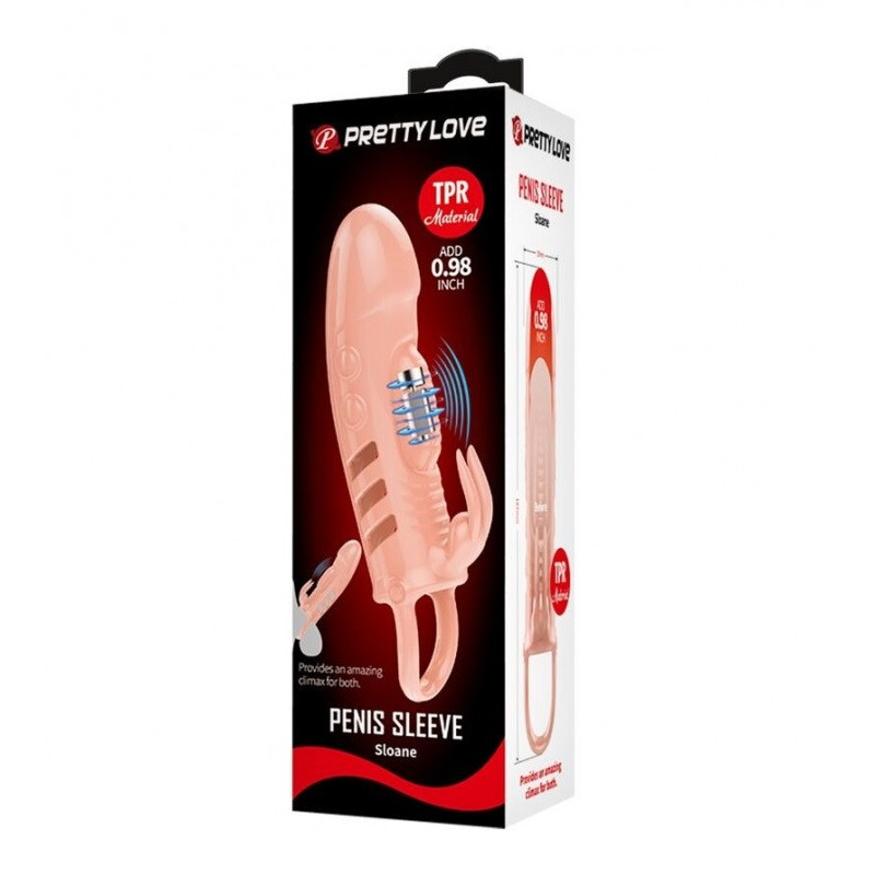 Funda Pene Vibradora Pretty Love Rabbit Sloane Con Extensión