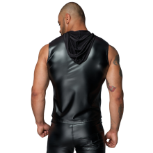 Camisa Con Capucha Wetlook Noir Handmade H062