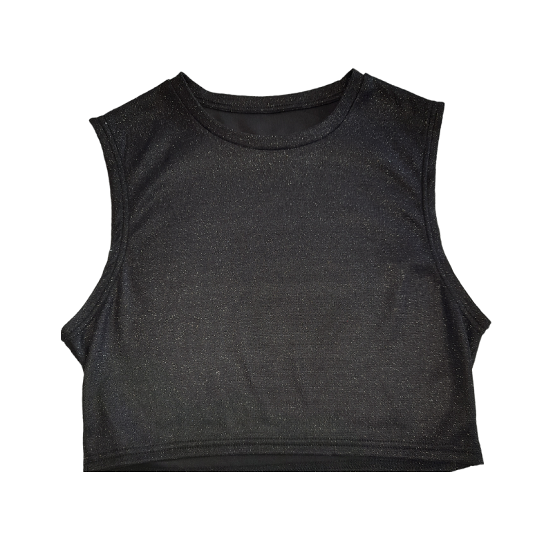 Camiseta Corta Negra Brillos