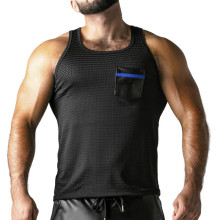 Camiseta Locker Gear Look At Harder LK1053 Negro y Azul
